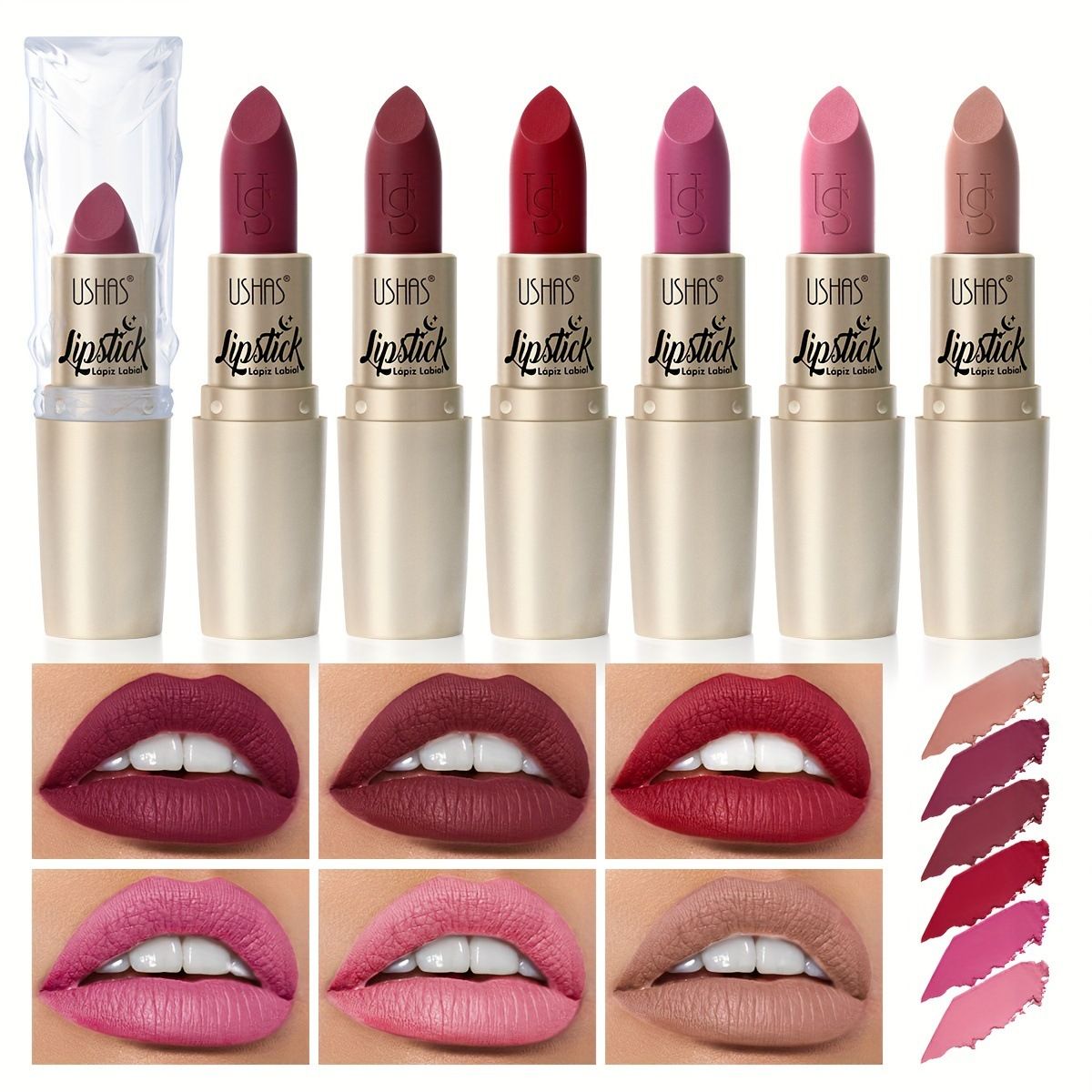USHAS Golden Matte Lip Stick — representative Beauty & Nails sample