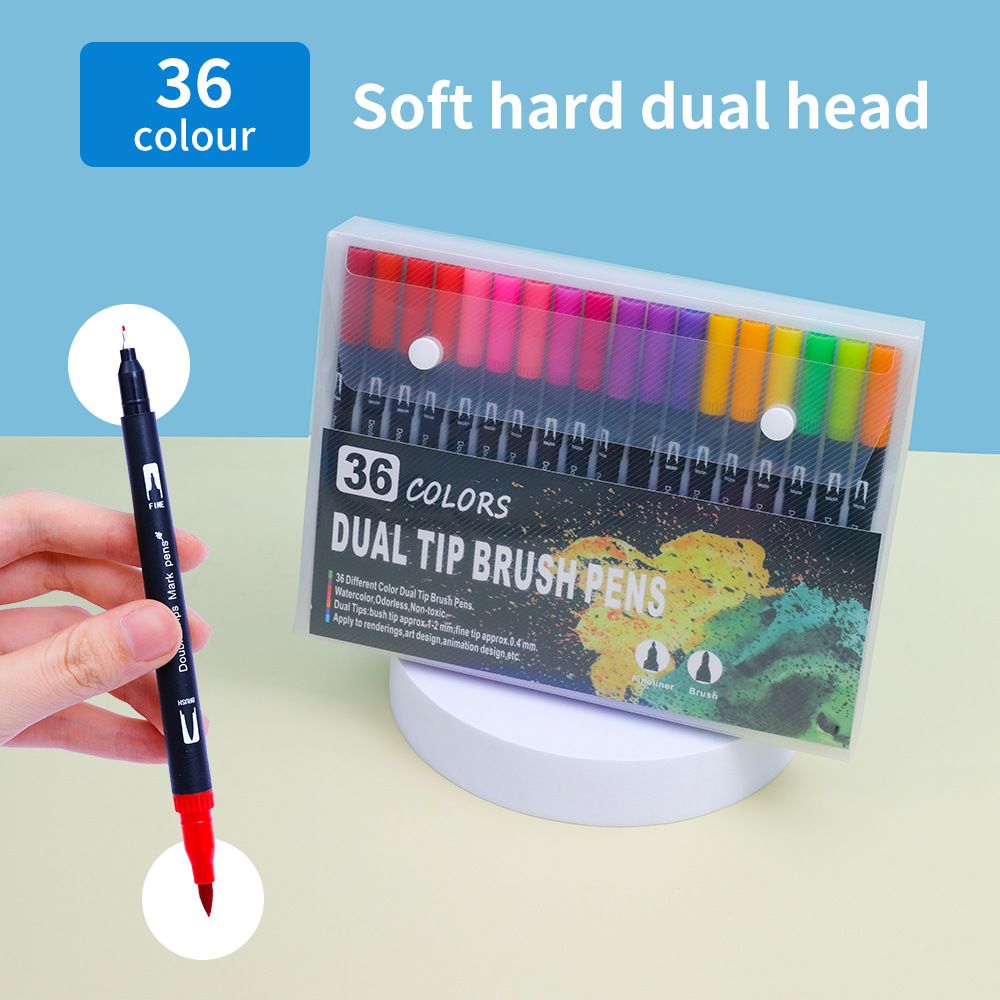 36 Colors Brush Pens Dual Tip — representative Stationery & Cards sample