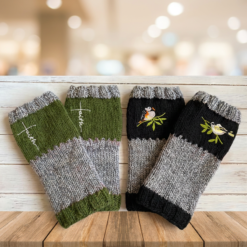 Bird Embroidery Design Women's Winter Gloves — representative Accessories & Bags sample