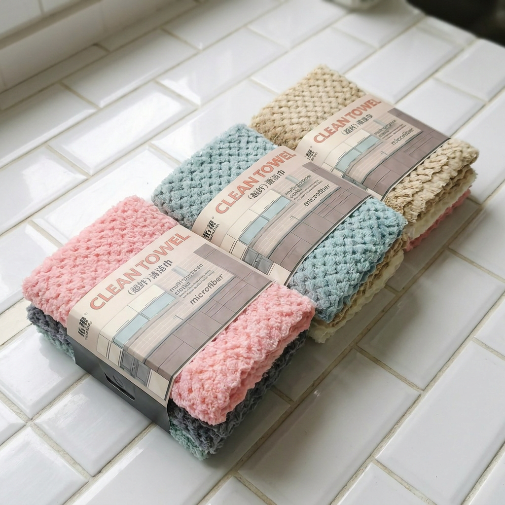 3-Pack Multicolor Microfiber Cleaning Cloths — representative Home & Kitchen sample