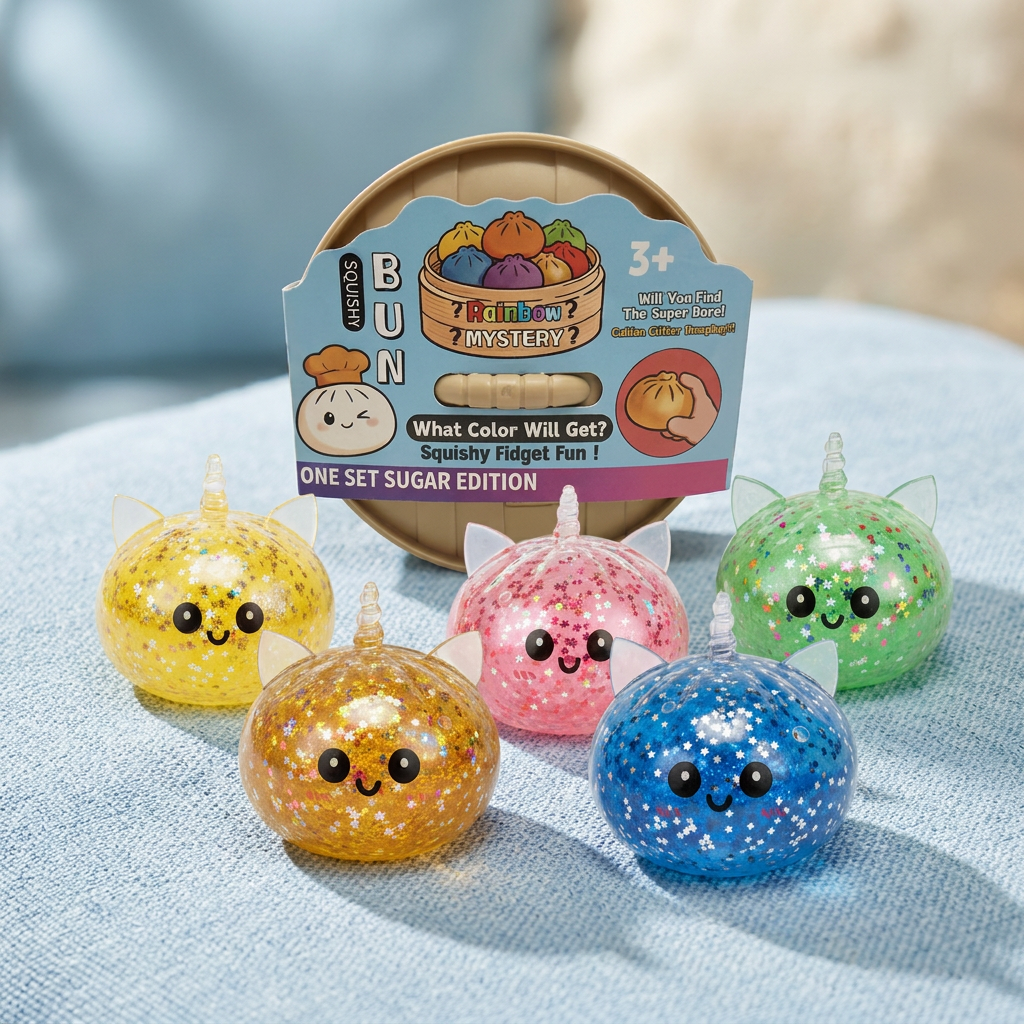 Unicorn Glitter Dumpling Squishy — Toys & Games
