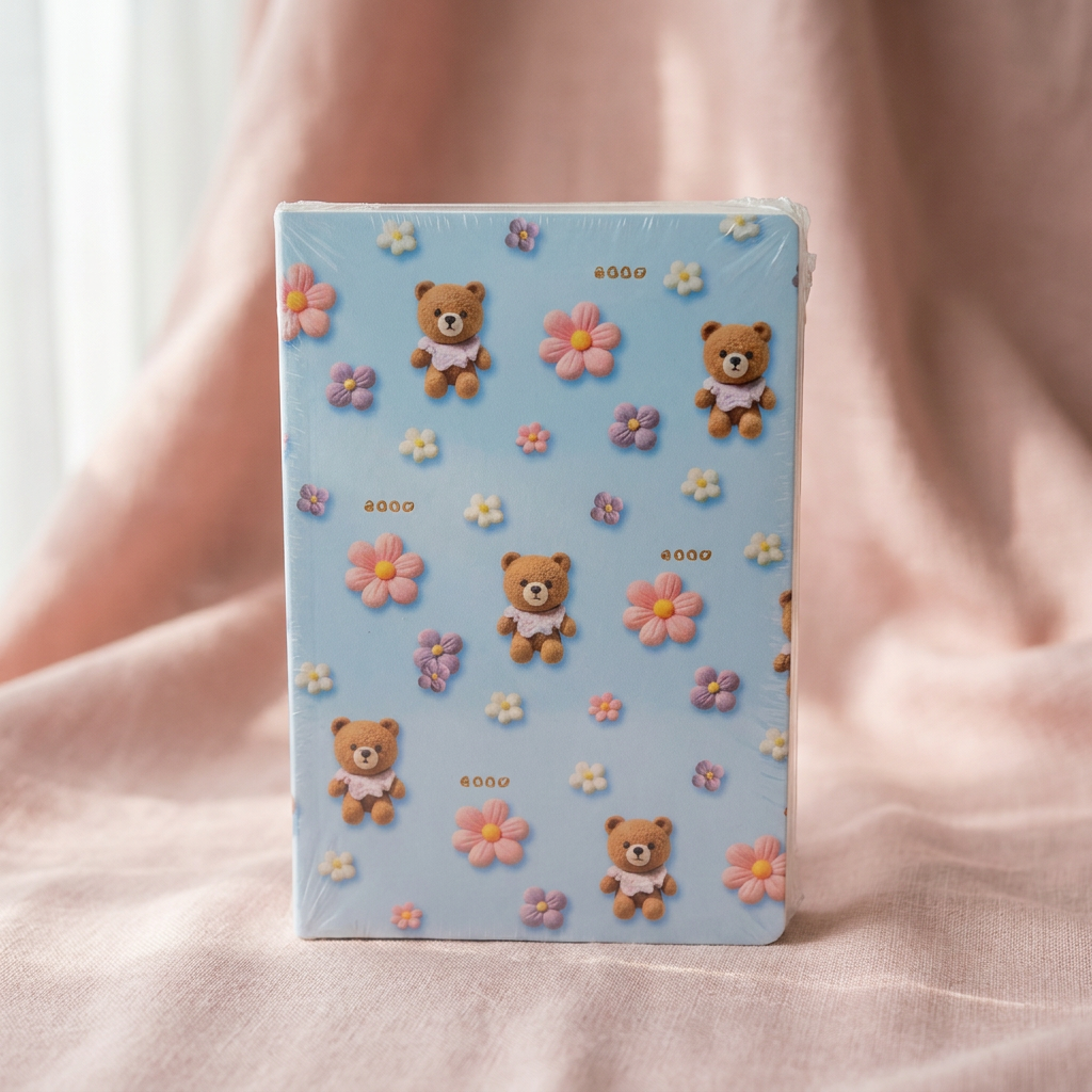 Floral Teddy Bear Hardcover Notebook 96-Sheet — representative Stationery & Cards sample