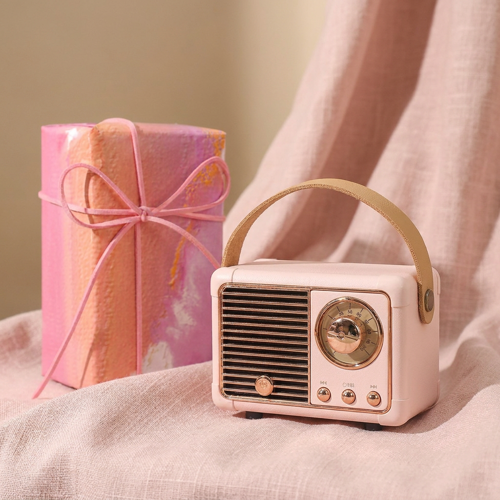 Retro Bluetooth Speaker, Leather Handle, Compact — representative Tech & Gadgets sample
