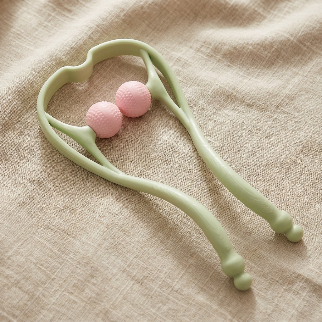 Dual-Ball Neck Massager, Blue/Green, Heart-Shaped — representative Beauty & Nails sample