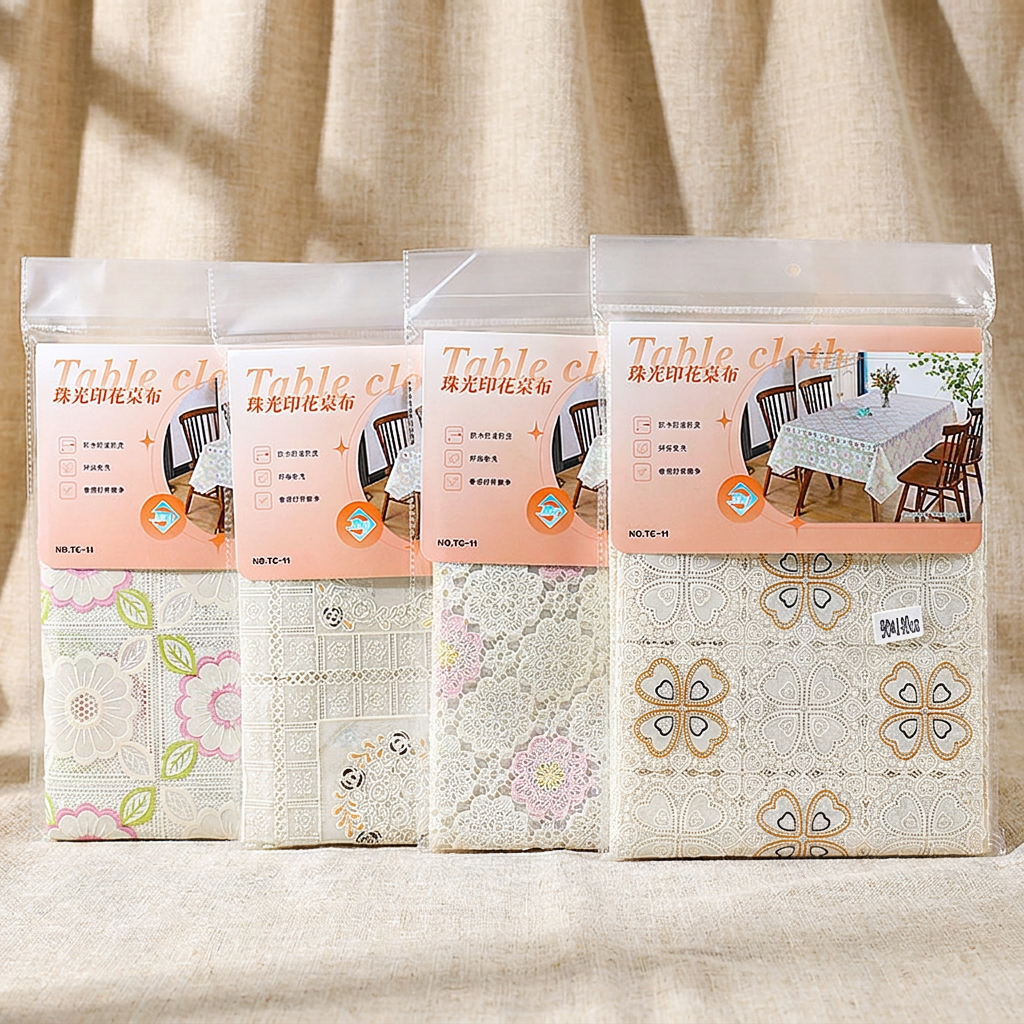 Pearlescent Floral Tablecloth, 35 x 55 inch, Multicolor — representative Home & Kitchen sample
