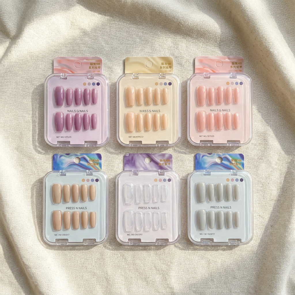 Boxed Press-On Nails ZJ1010 Cat Eye Series Long Nails — representative Beauty & Nails sample