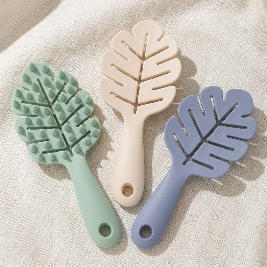 Leaf Design Scalp Massage Brush — representative Beauty & Nails sample