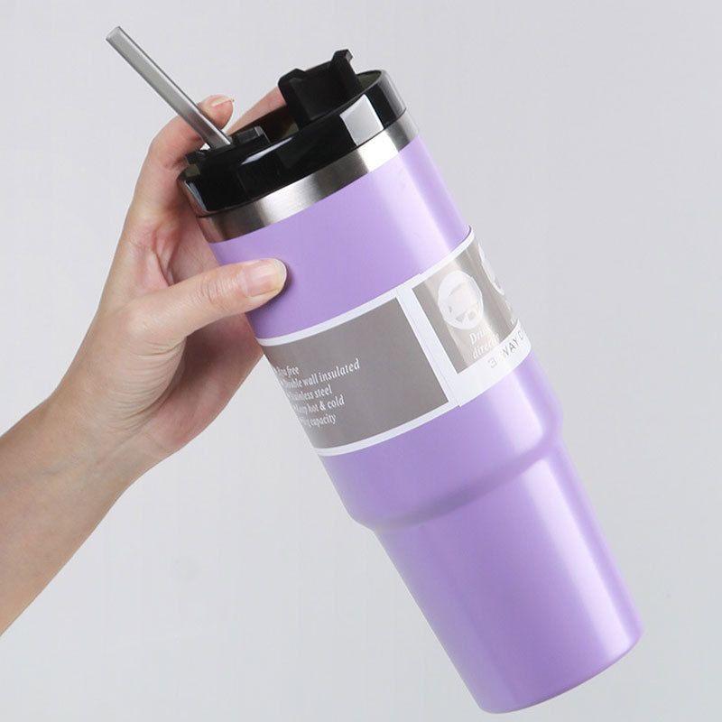 Glacier Blue 30oz Triple-Lid Insulated Tumbler — representative Home & Kitchen sample