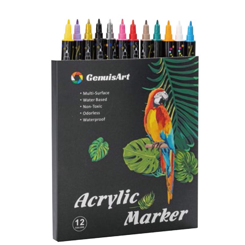 12 Colors Acrylic Paint Pens Dual Tip — representative Stationery & Cards sample